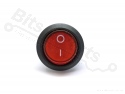 Switch rocker snap-in on/off round red SPST